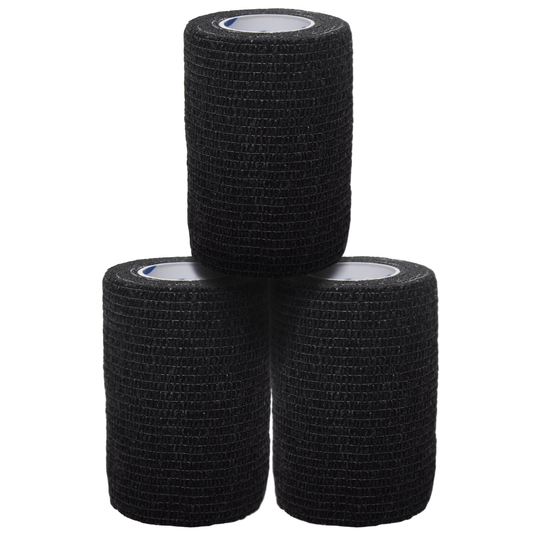 Elastic Cohesive Wrap SensiWrap Black 3 x 5 yrds (3 Rl/Pk)