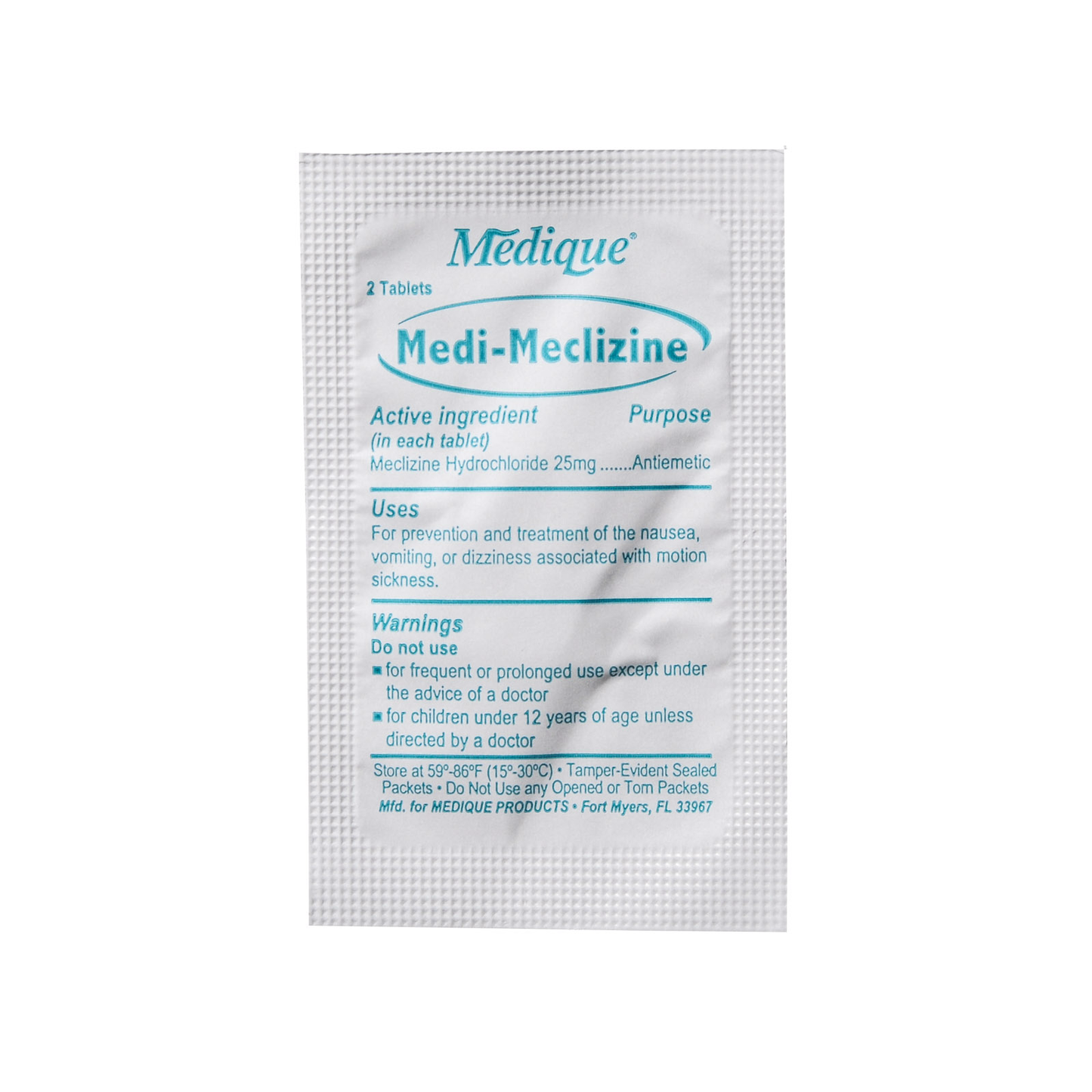 Medi-Meclizine Motion Sickness Tablets 50 x 2 Packets