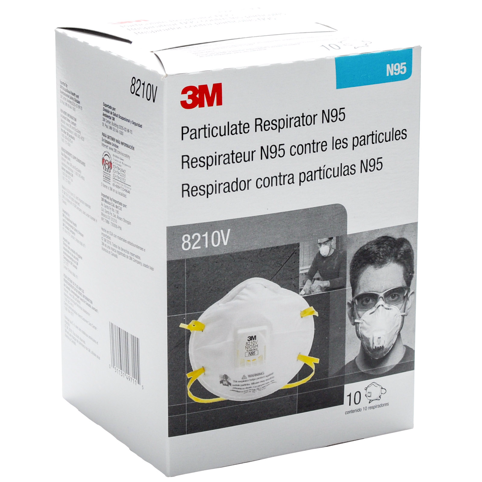 3M 8210V Valved Respirator Mask 10/box
