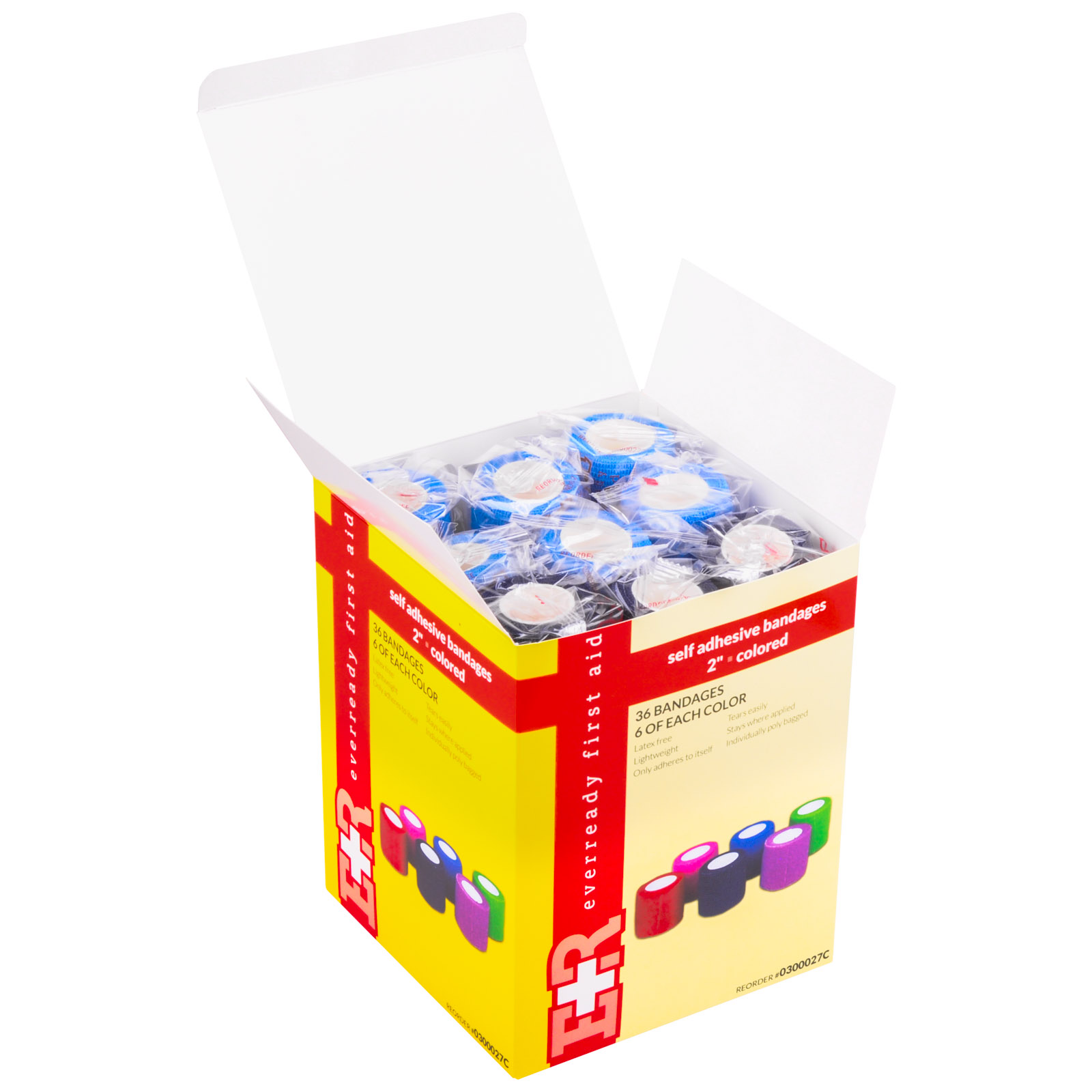 Elastic Bandage Wrap Self Adherent Colors Bulk Box