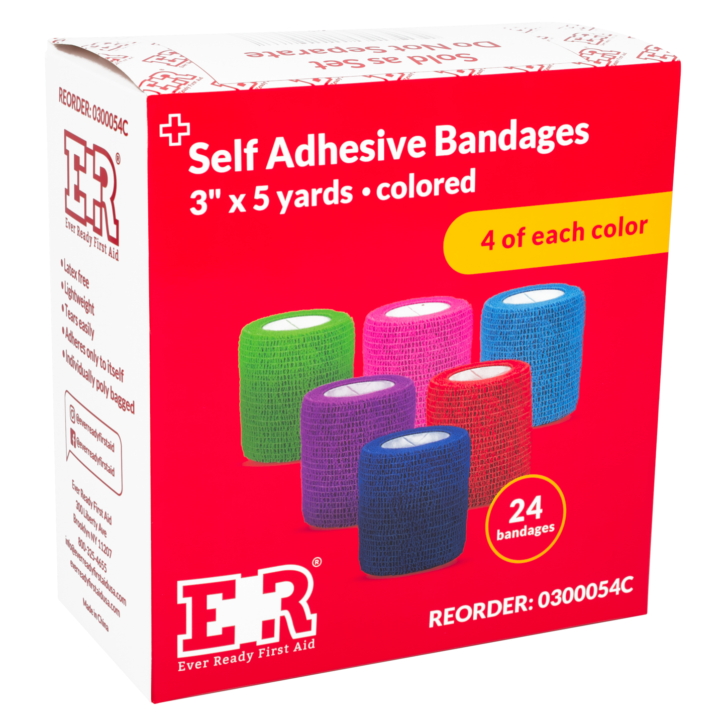 Elastic Bandage Wrap Self Adherent Colors Bulk Box