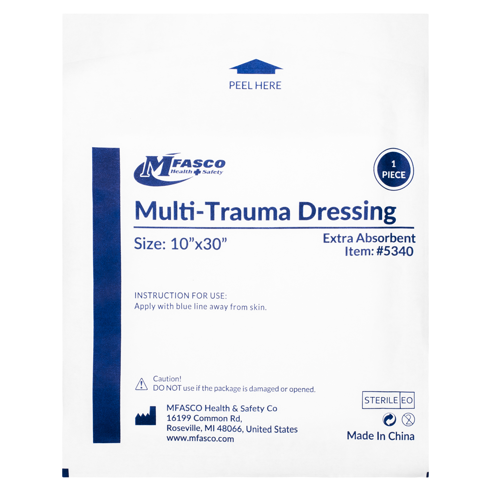 Multi Trauma First Aid Wound Dressing 10" X 30" Each