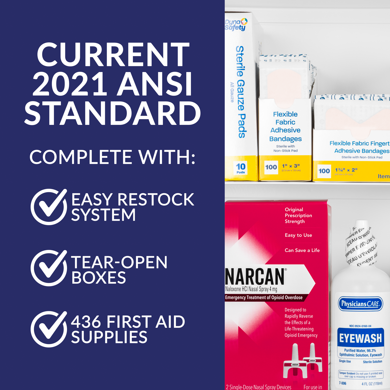 3 Shelf Wall Mount Kit OSHA Class B With Narcan