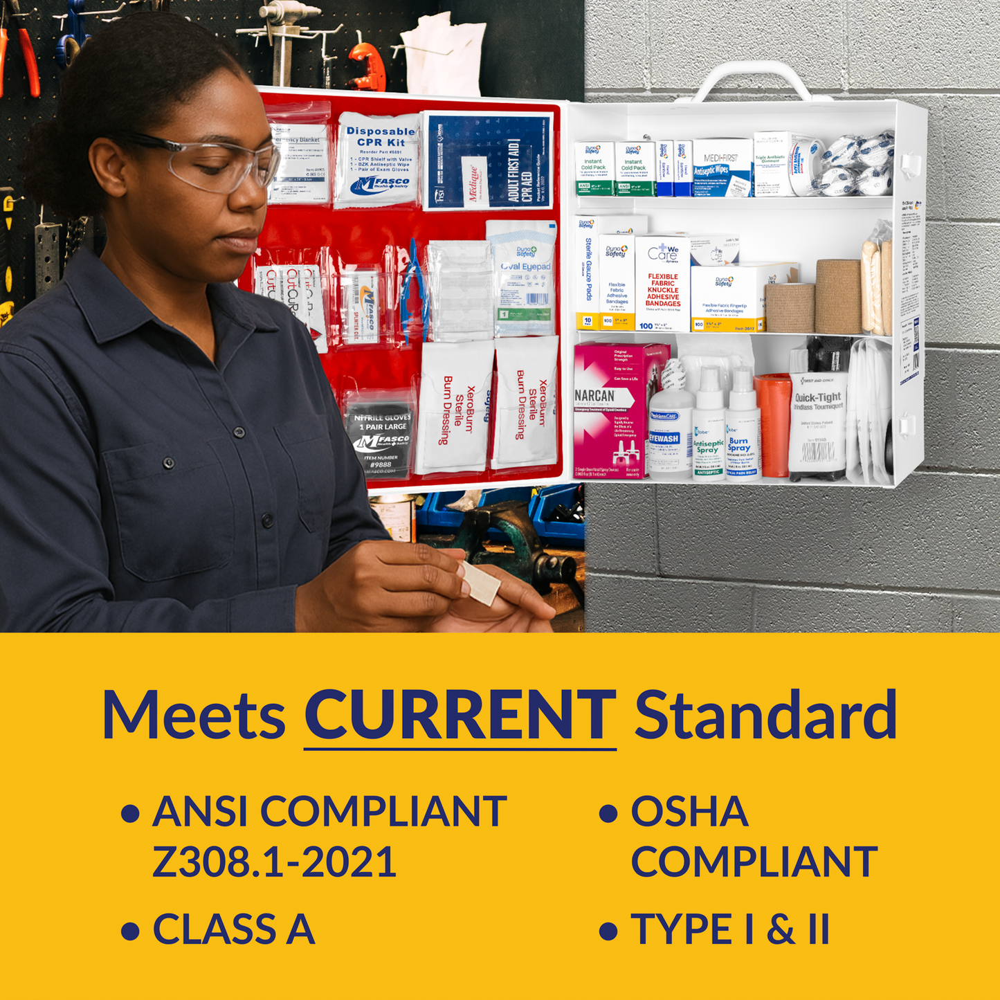 3 Shelf Wall Mount Kit OSHA Class B With Narcan
