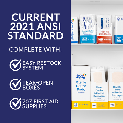 Workplace OSHA Class A Metal 3 Shelf First Aid Kit Dynasafety