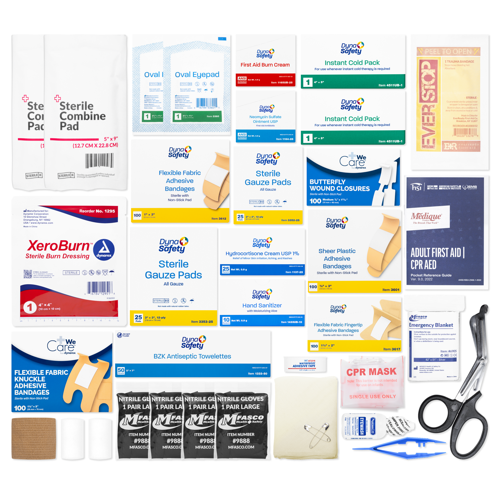 Workplace OSHA Class A Metal 3 Shelf First Aid Kit Dynasafety