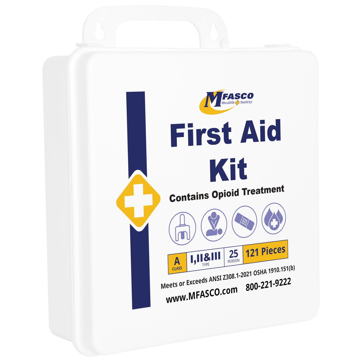 OSHA Class A Plastic First Aid Kit With Opioid Treatment