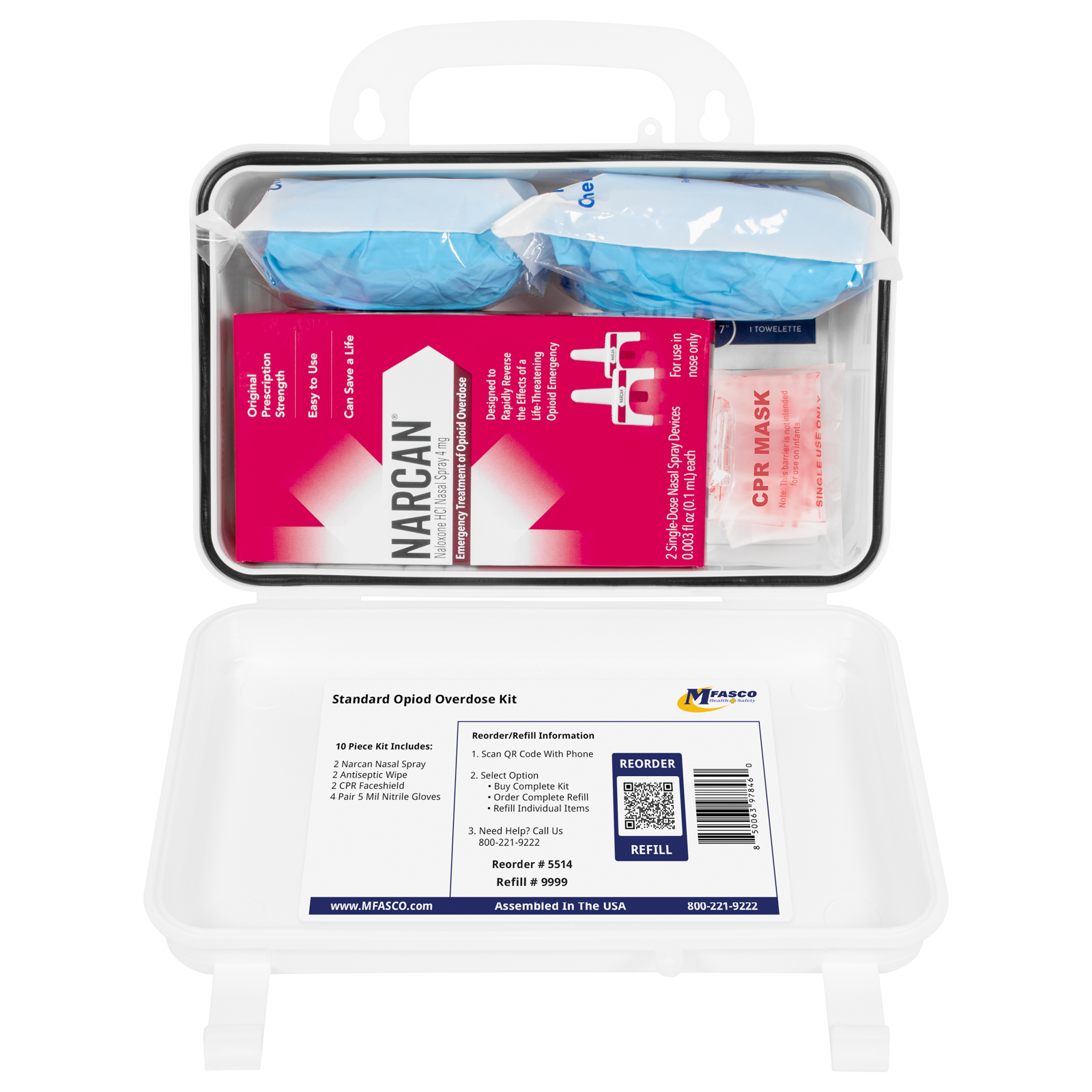 Opioid Overdose Kit Standard Plastic Case