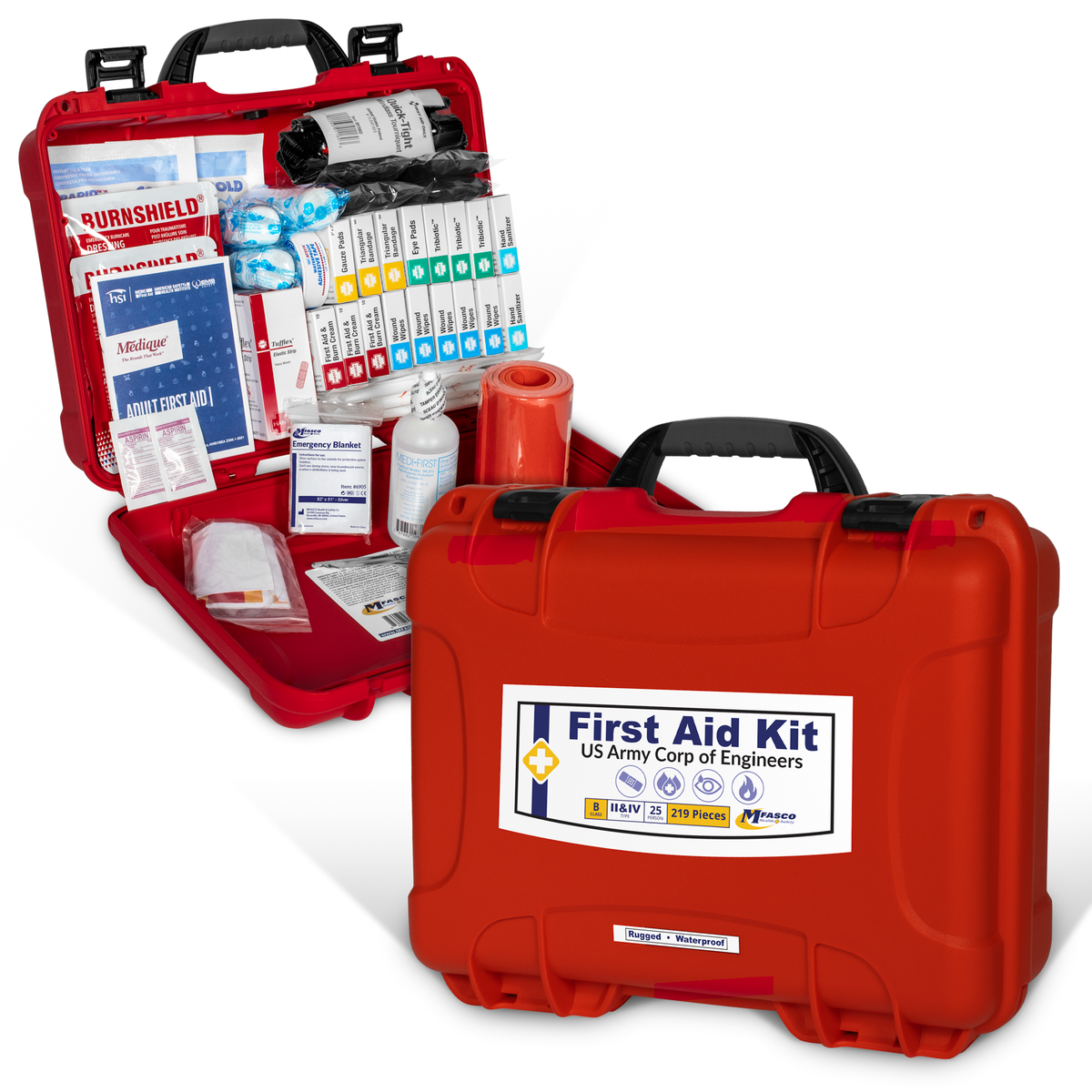 OSHA Class B First Aid Kit EM385-1-1 Waterproof Case