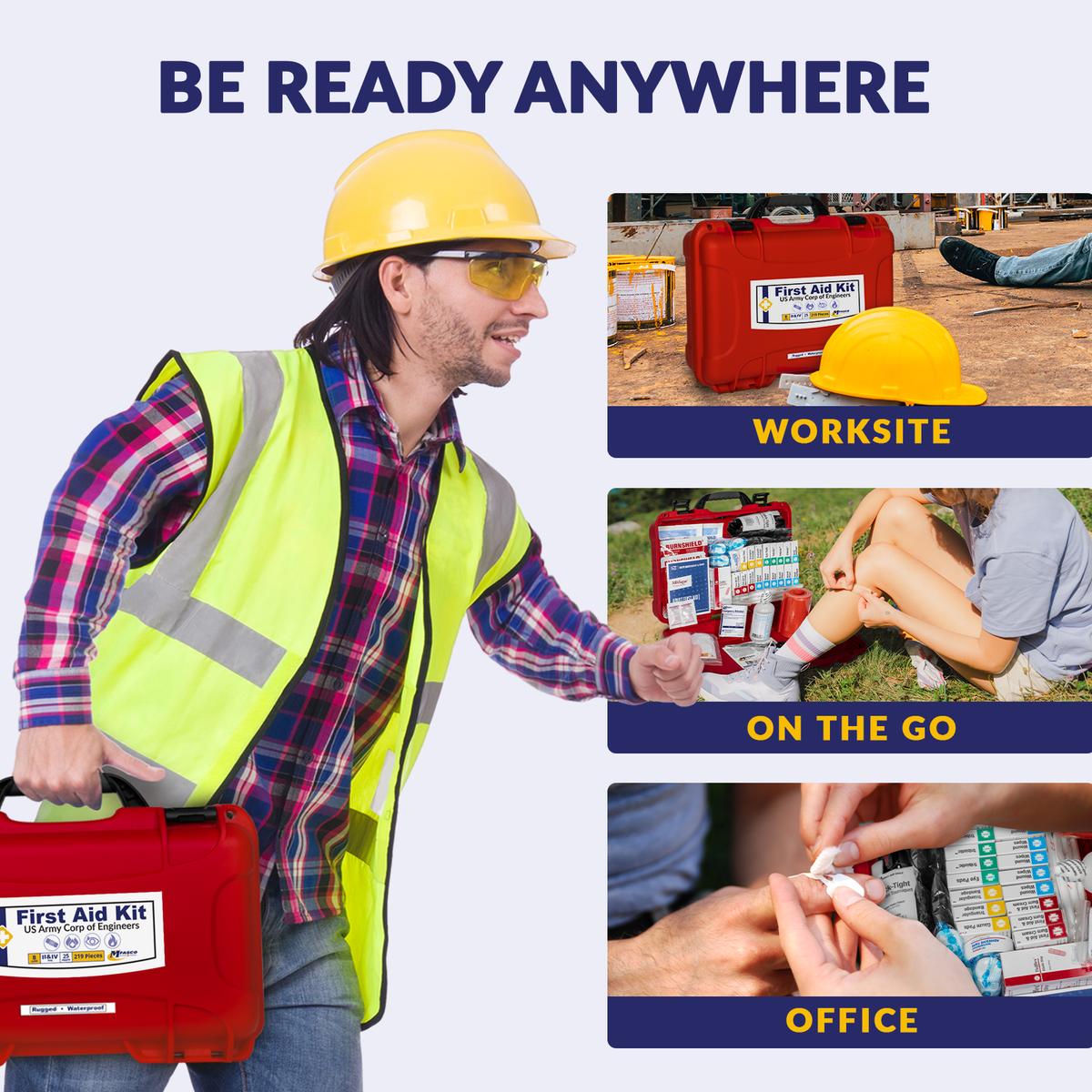 OSHA Class B First Aid Kit EM385-1-1 Waterproof Case