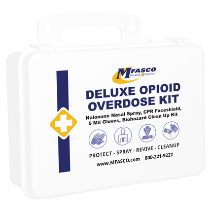 Opioid Overdose Treatment Emergency Kit Deluxe With Cleanup Plastic Case