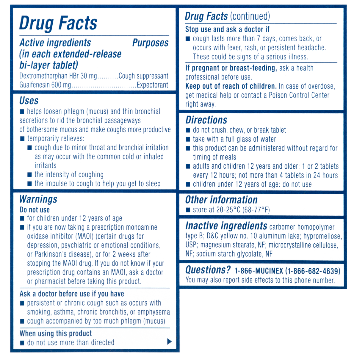Muconorm Tab Mucinex DM Congestion and Cough Tablets |20 pkts/2 | MFASCO Health & Safety