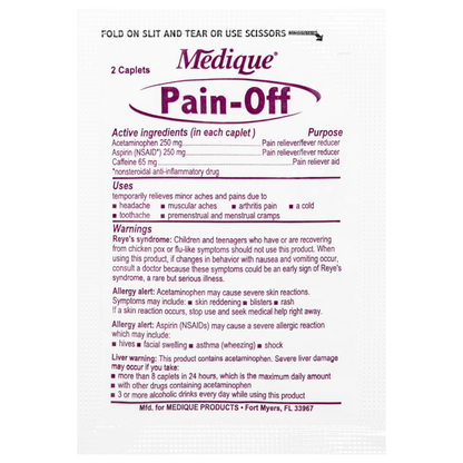 Pain Off Extra Strength Pain Reliever 2 Per Packet