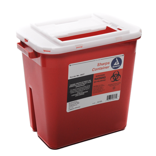 Sharps Container Red Dynarex 2 Gallon Each