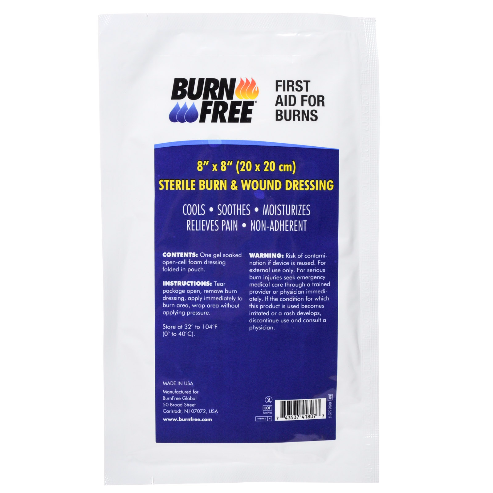 Burn Free Dressing 8x8 Each