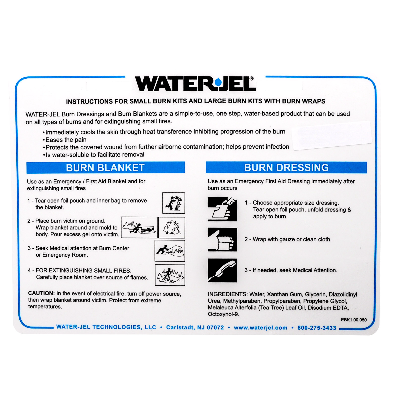 Water jel Emergency Burn Kit Soft pack Small