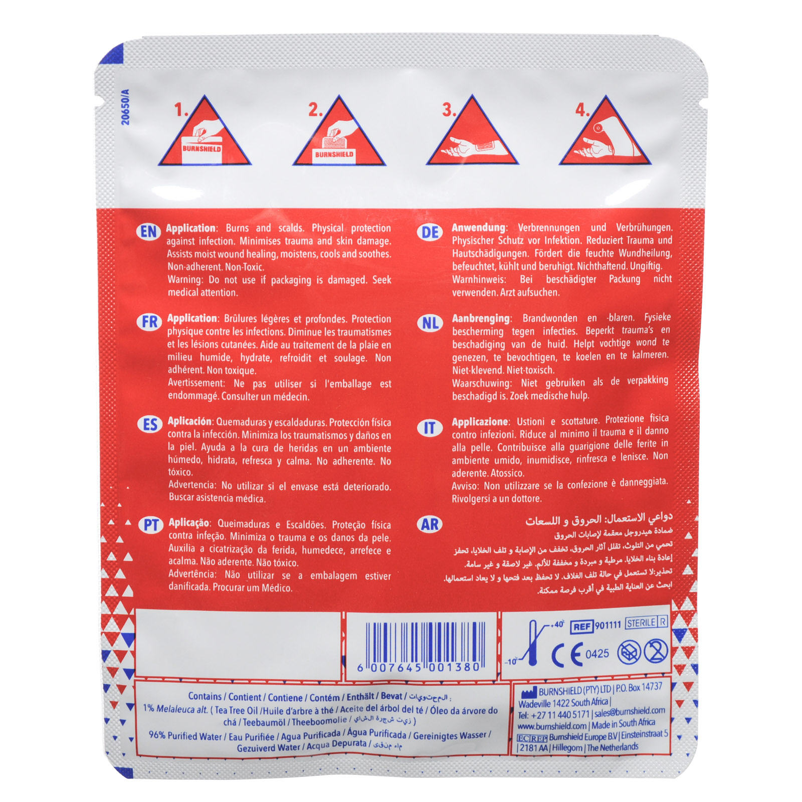 Burn Shield Burn Dressing 4x4 Each