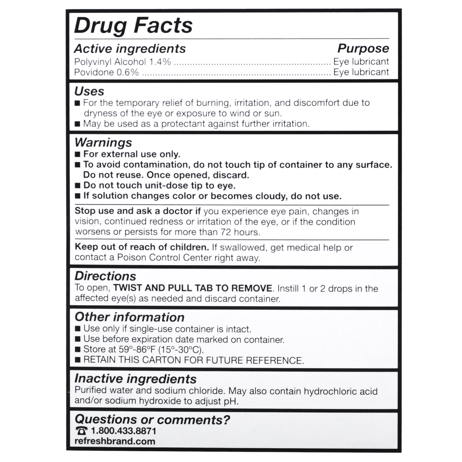 Refresh Eye Drops Individual Dose 30/box