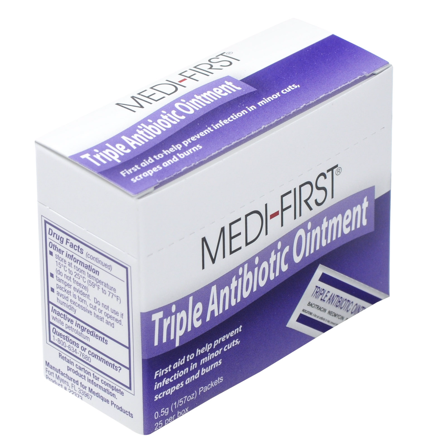 Medi-First Triple Antibiotic Ointment Individual Packets 25/box