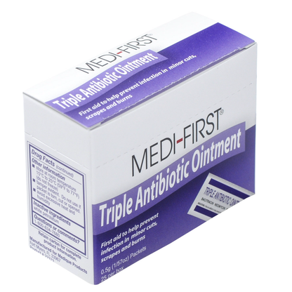 Medi-First Triple Antibiotic Ointment Individual Packets 25/box