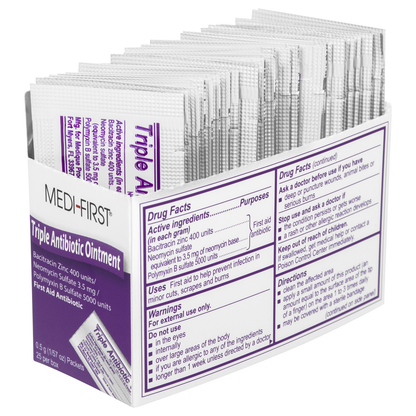 Medi-First Triple Antibiotic Ointment Individual Packets 25/box