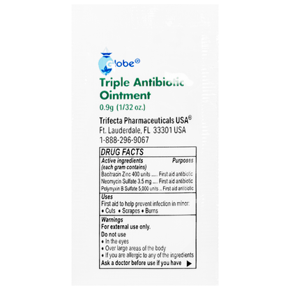 Triple Antibiotic Ointment Packets Globe (25/Bx)