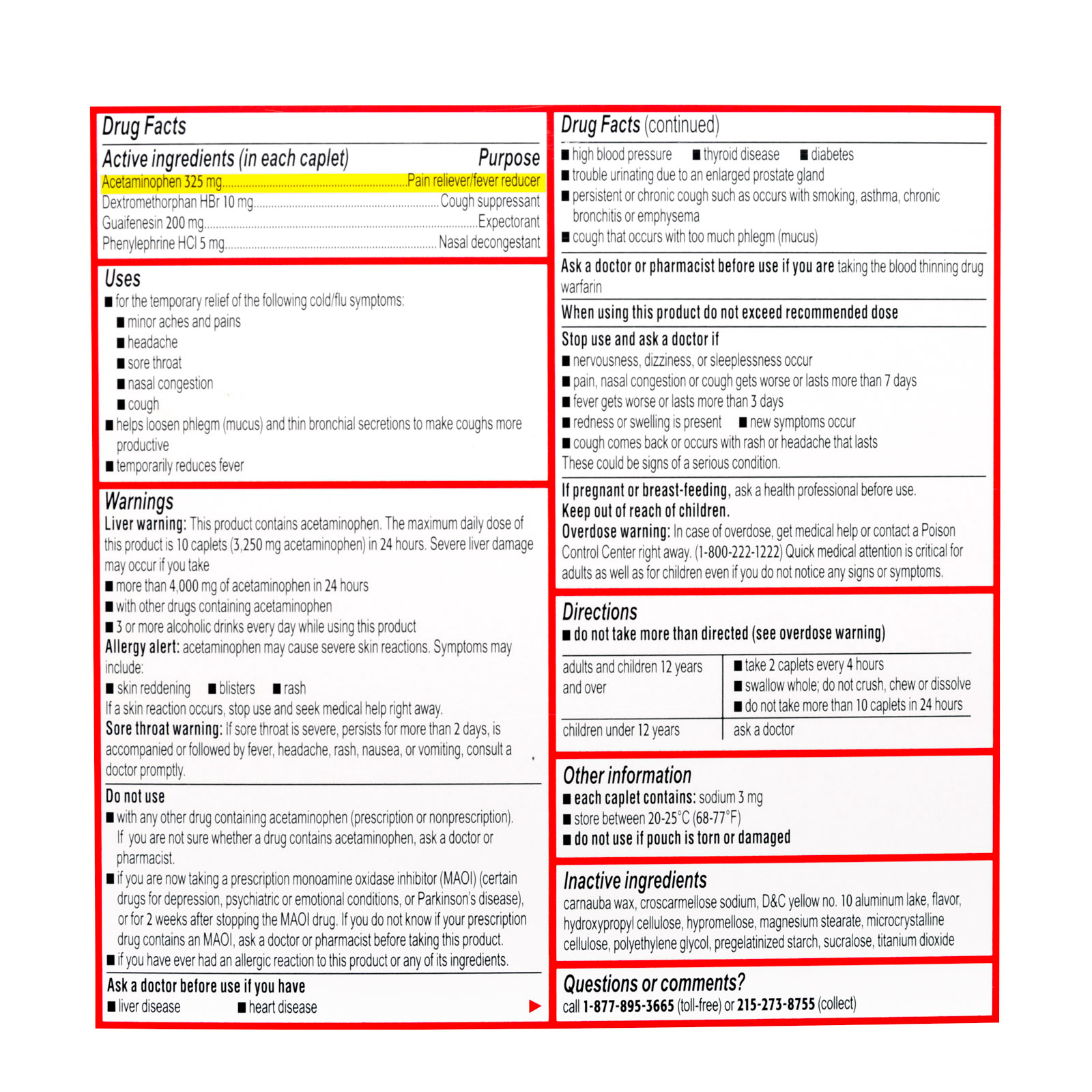 Tylenol Cold & Flu Severe 50 x 2