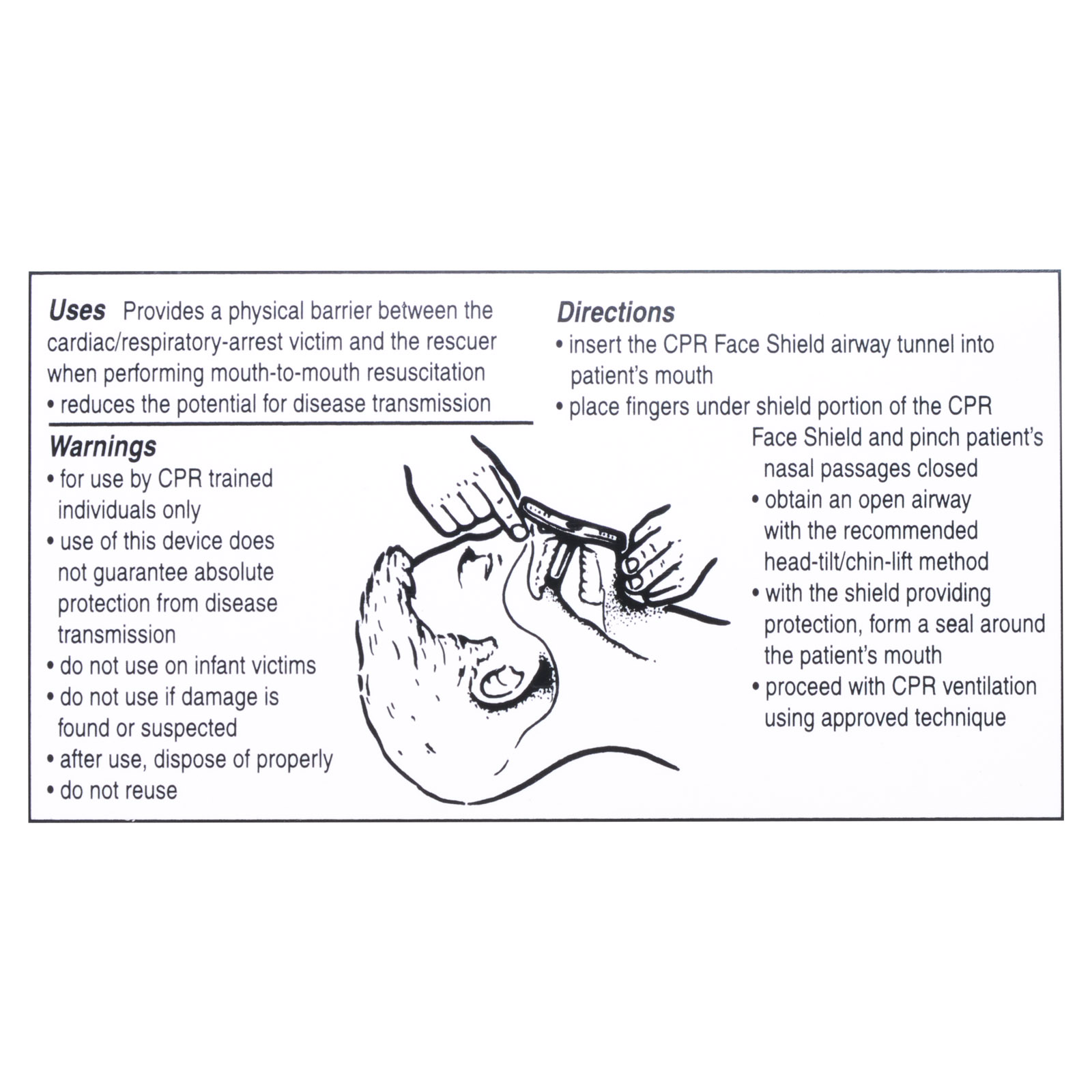 CPR Faceshield Unit Each