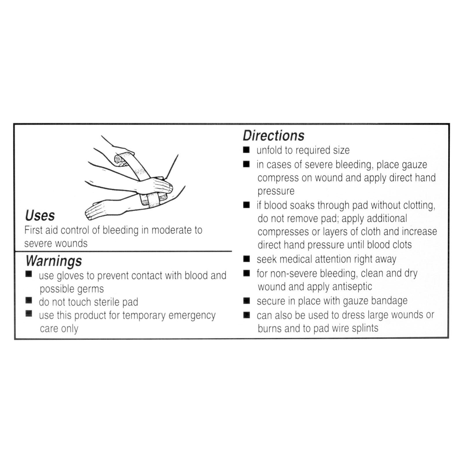 Unitized Kit Refill Gauze Bandage Compress 24" X 72"