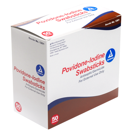 Povidone Iodine Antiseptic Swabsticks 50/box