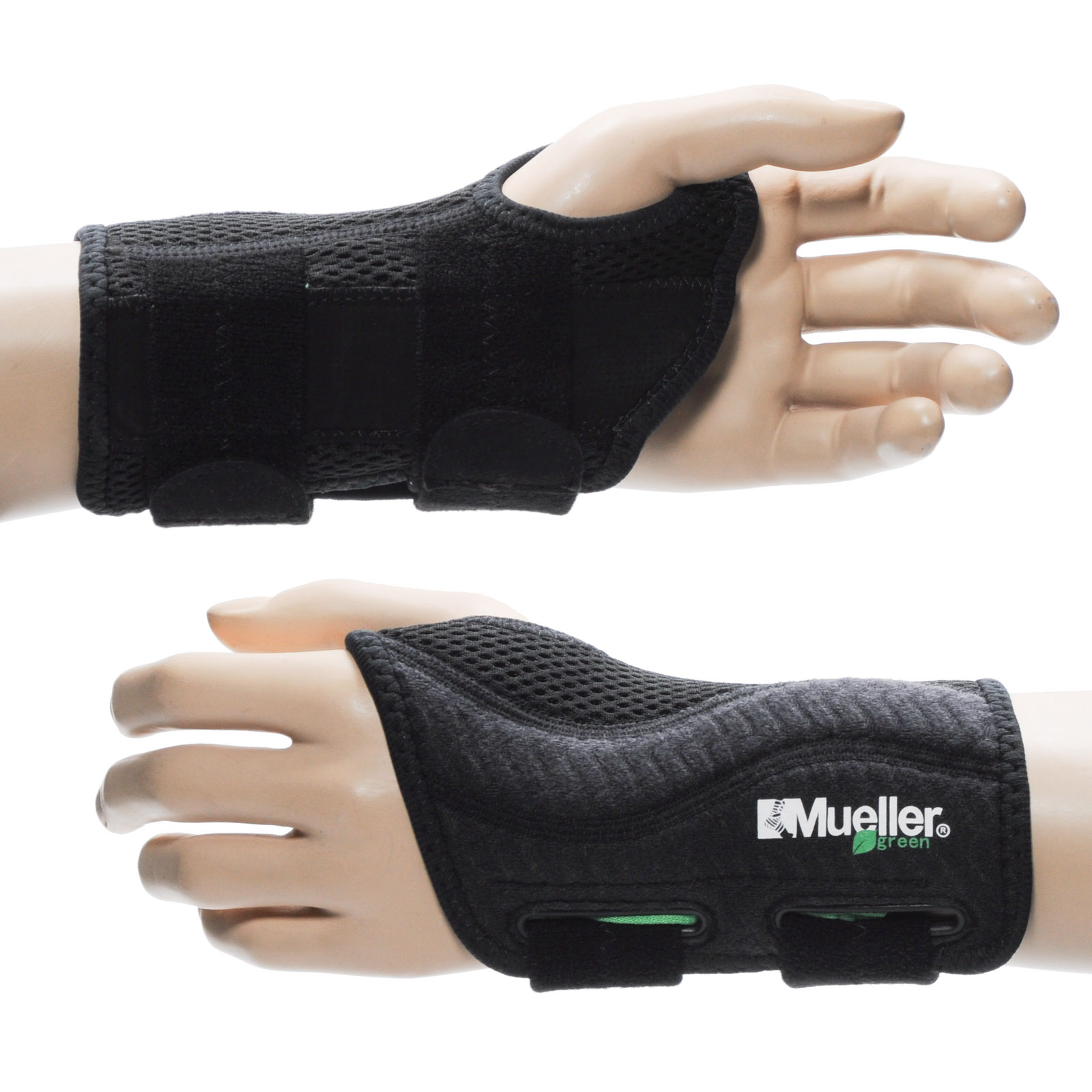 Mueller Green Wrist Brace Black Each