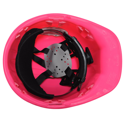 Safety Hard Hat With Ratchet Headgear Adjustment High Visibility