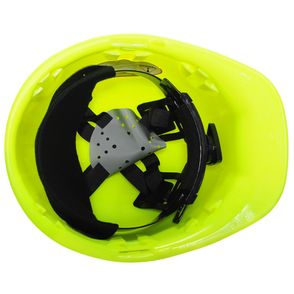 Safety Hard Hat With Ratchet Headgear Adjustment High Visibility