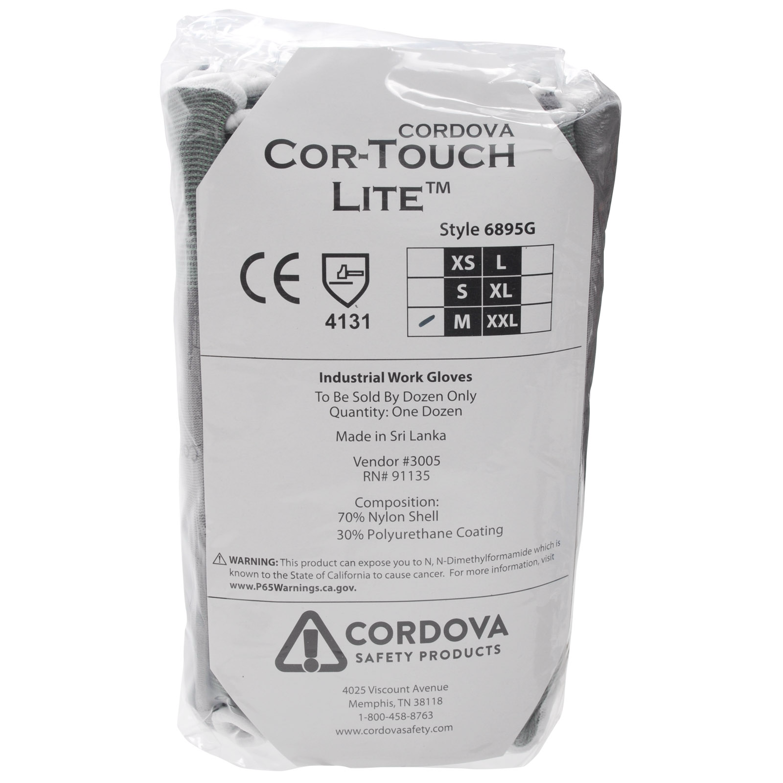 Cordova #6895 Nylon Palm Polyurethane Coated Gloves Dozen