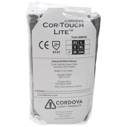 Cordova #6895 Nylon Palm Polyurethane Coated Gloves Dozen
