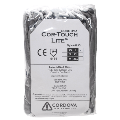 Cordova #6895 Nylon Palm Polyurethane Coated Gloves Dozen