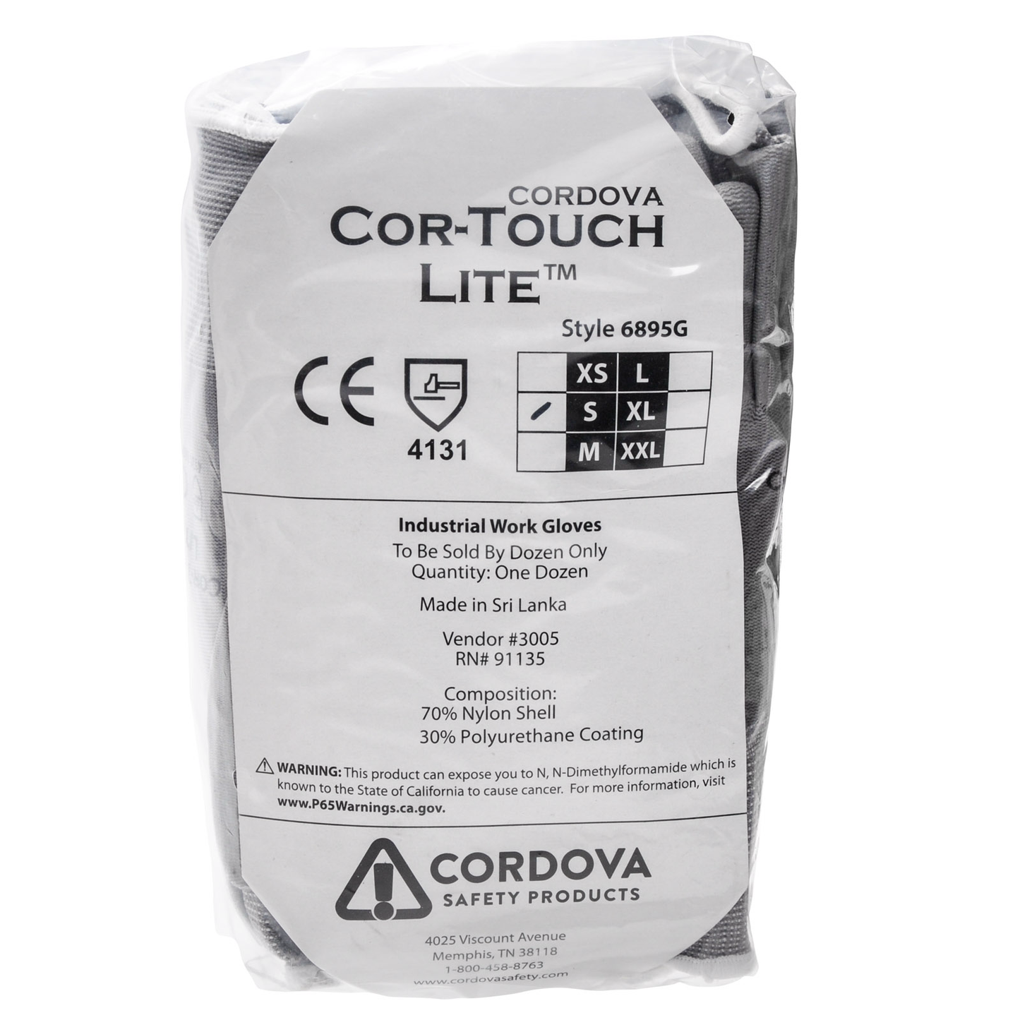 Cordova #6895 Nylon Palm Polyurethane Coated Gloves Dozen