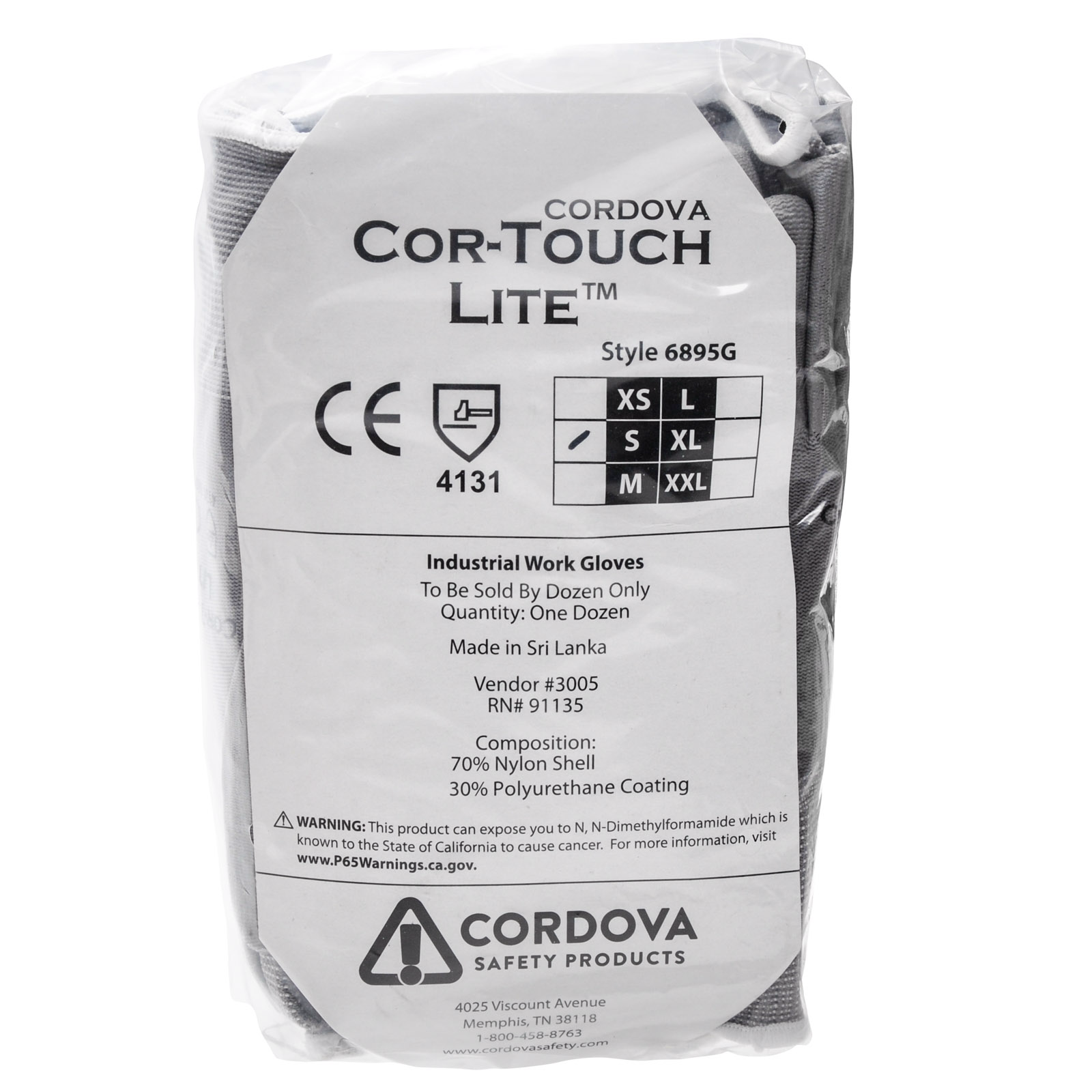 Cordova #6895 Nylon Palm Polyurethane Coated Gloves Dozen