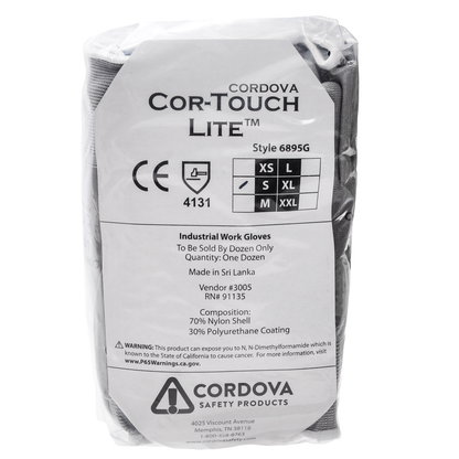 Cordova #6895 Nylon Palm Polyurethane Coated Gloves Dozen