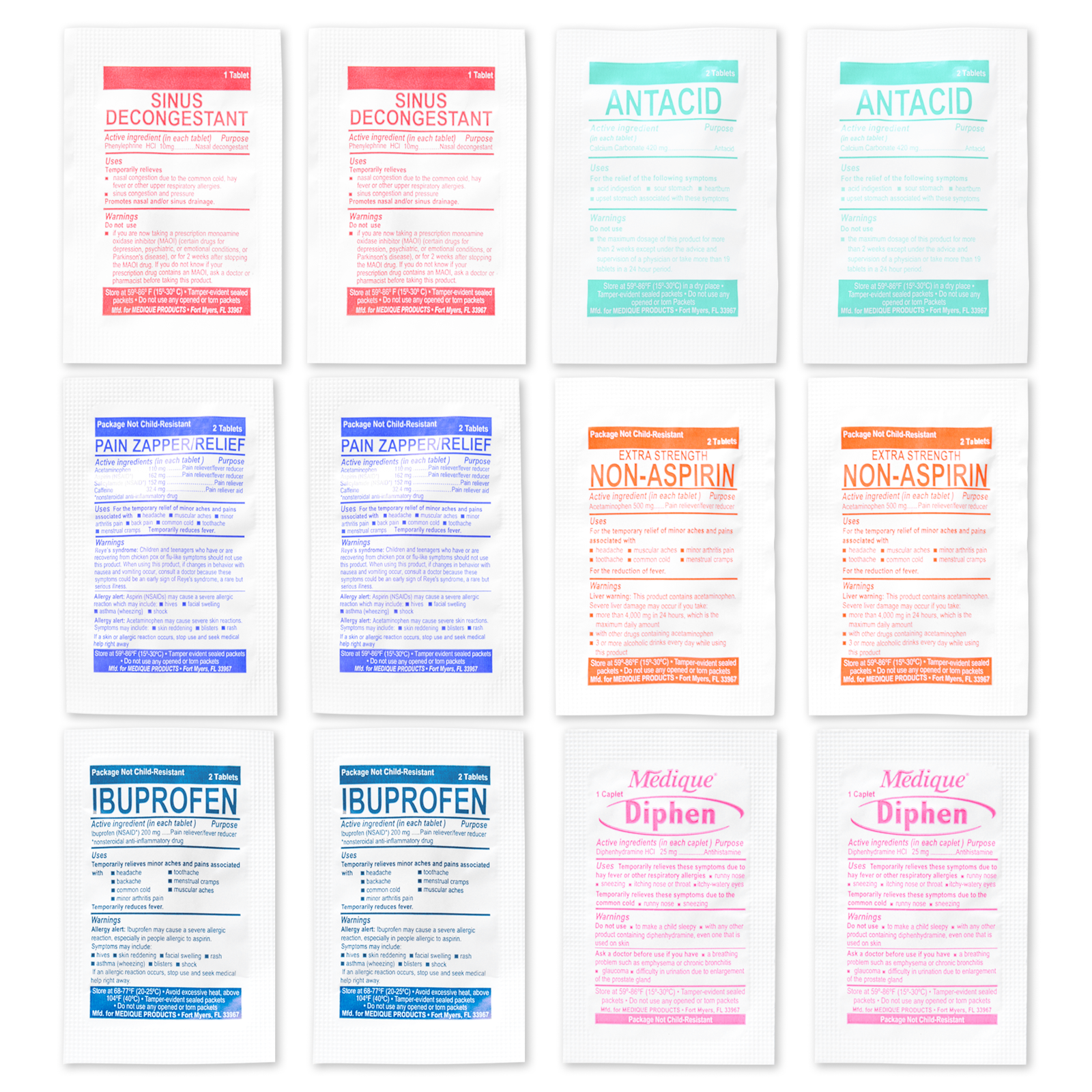 Basic Medication Medications Kit Pack Small | MFASCO Health & Safety