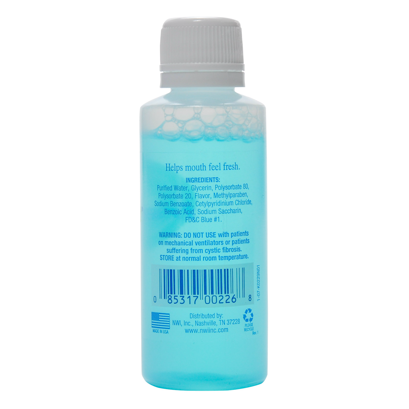 Mouthwash Alcohol Free 2 oz Bottle