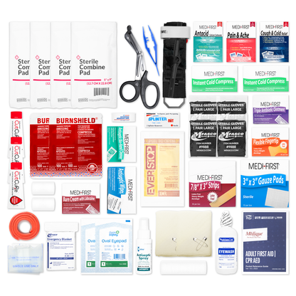 Small 2 Shelf Workplace First Aid Kit Refill With Medications 360 Piece