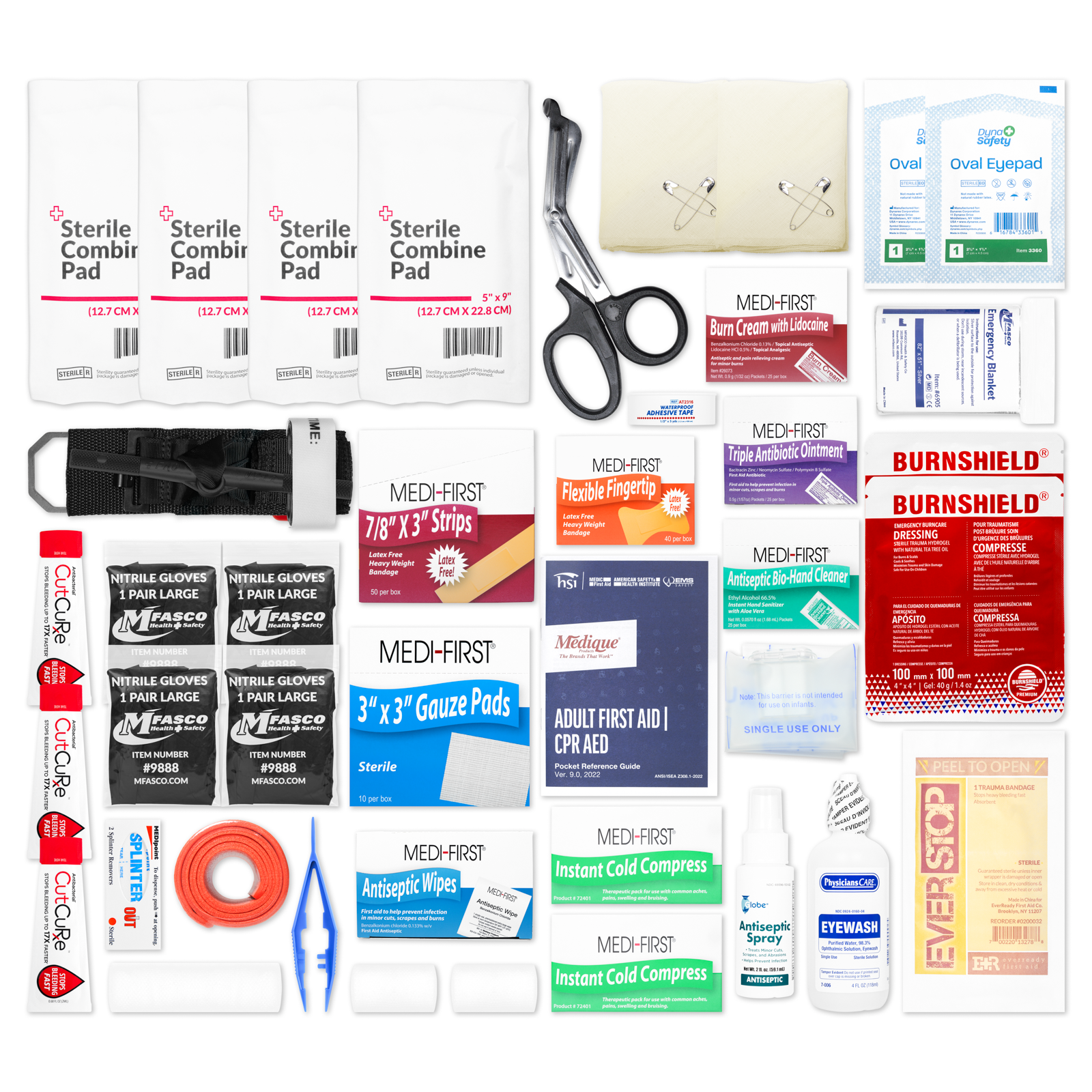 Small 2 Shelf Workplace First Aid Kit Refill No Medications 230 Piece
