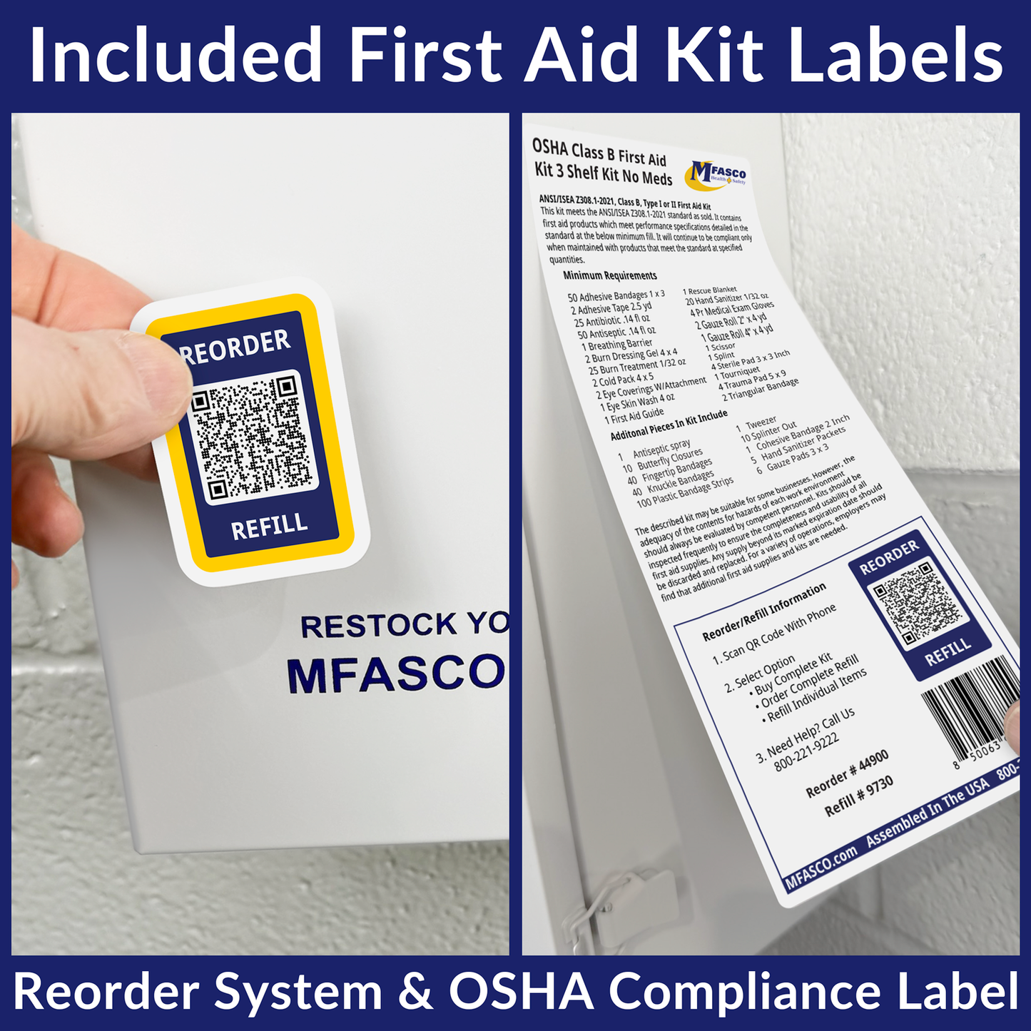 Medium 3 Shelf Workplace First Aid Kit Refill Pack No Medications 417 Piece