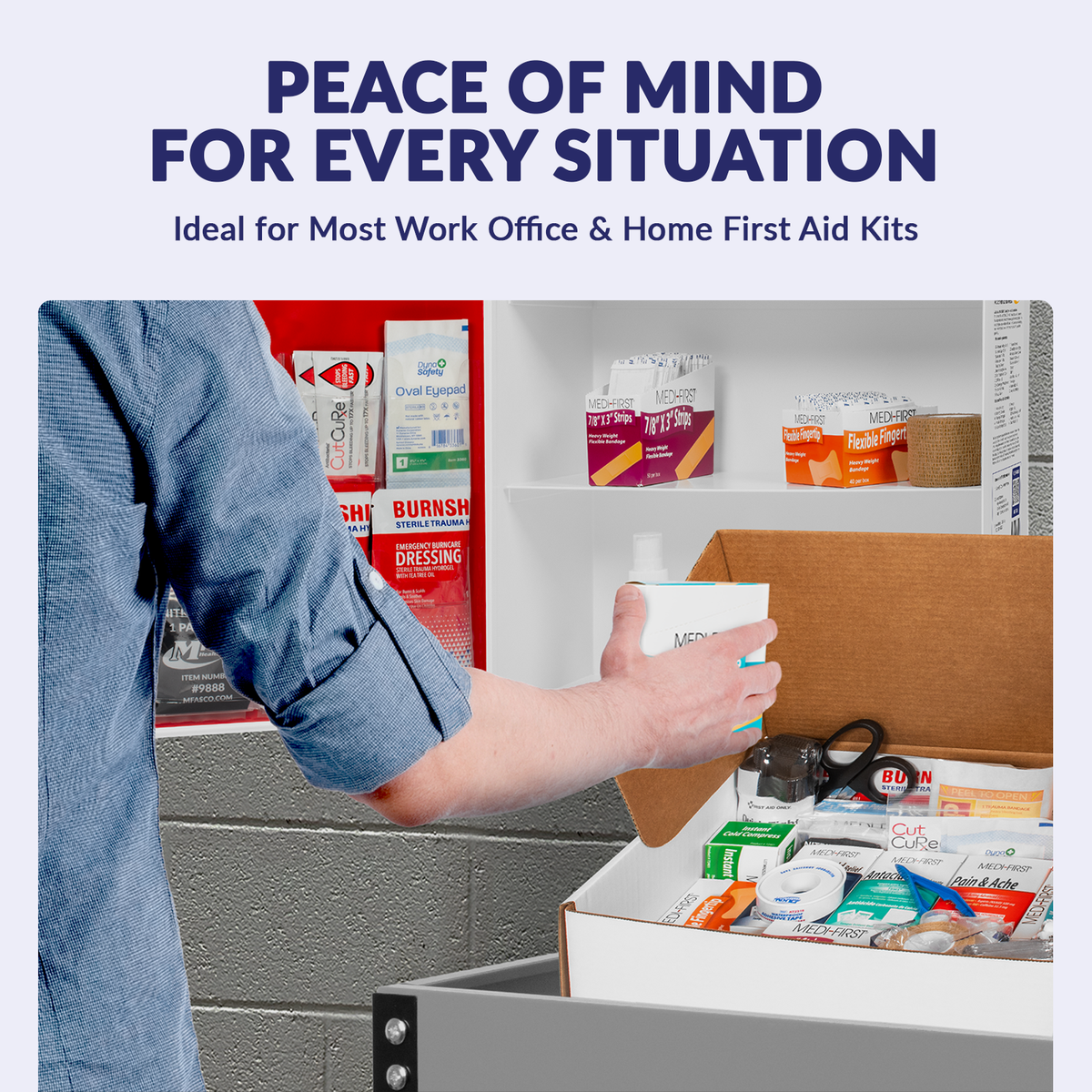 Medium 3 Shelf Workplace First Aid Kit Refill With Medications 546 Piece