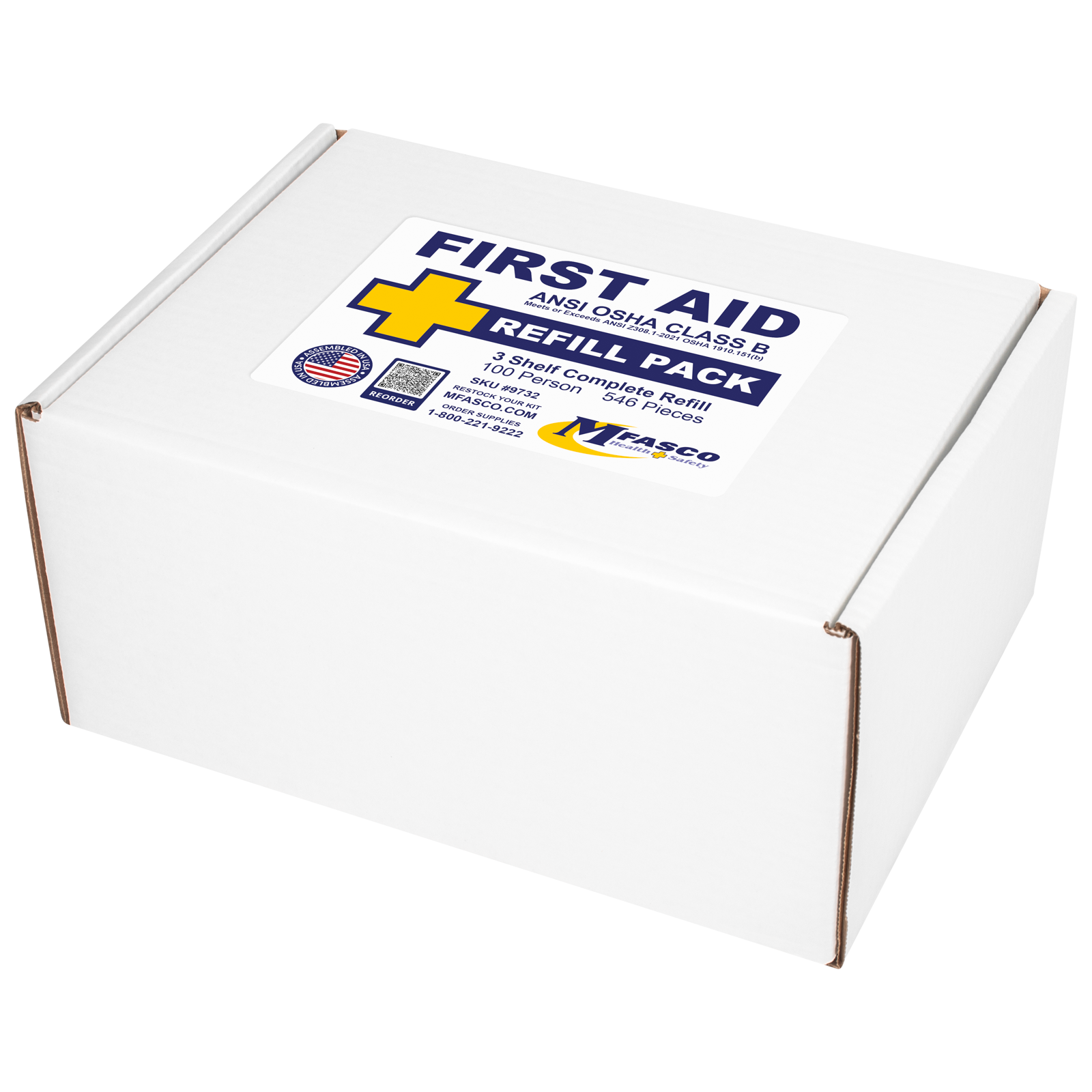 Medium 3 Shelf Workplace First Aid Kit Refill With Medications 546 Piece