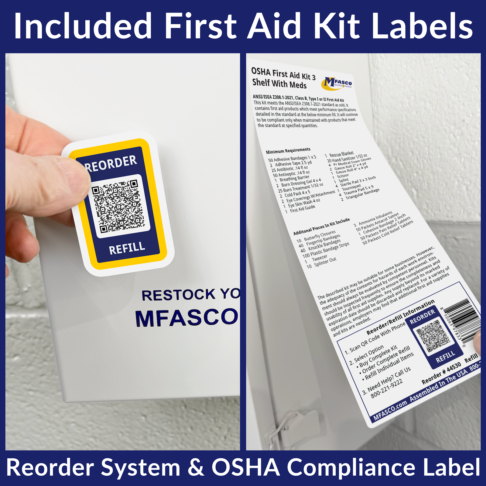 Medium 3 Shelf Workplace First Aid Kit Refill With Medications 546 Piece