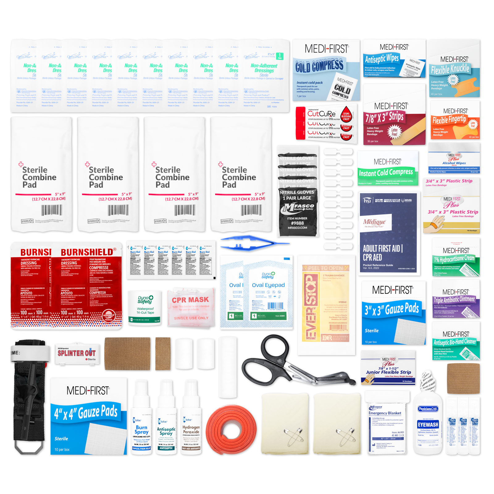 Large 4 Shelf First Aid Kit Refill No Medications 519 Piece