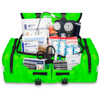 Emergency First Aid Kit Bag AMZ Fill Bright Green MFASCO Health