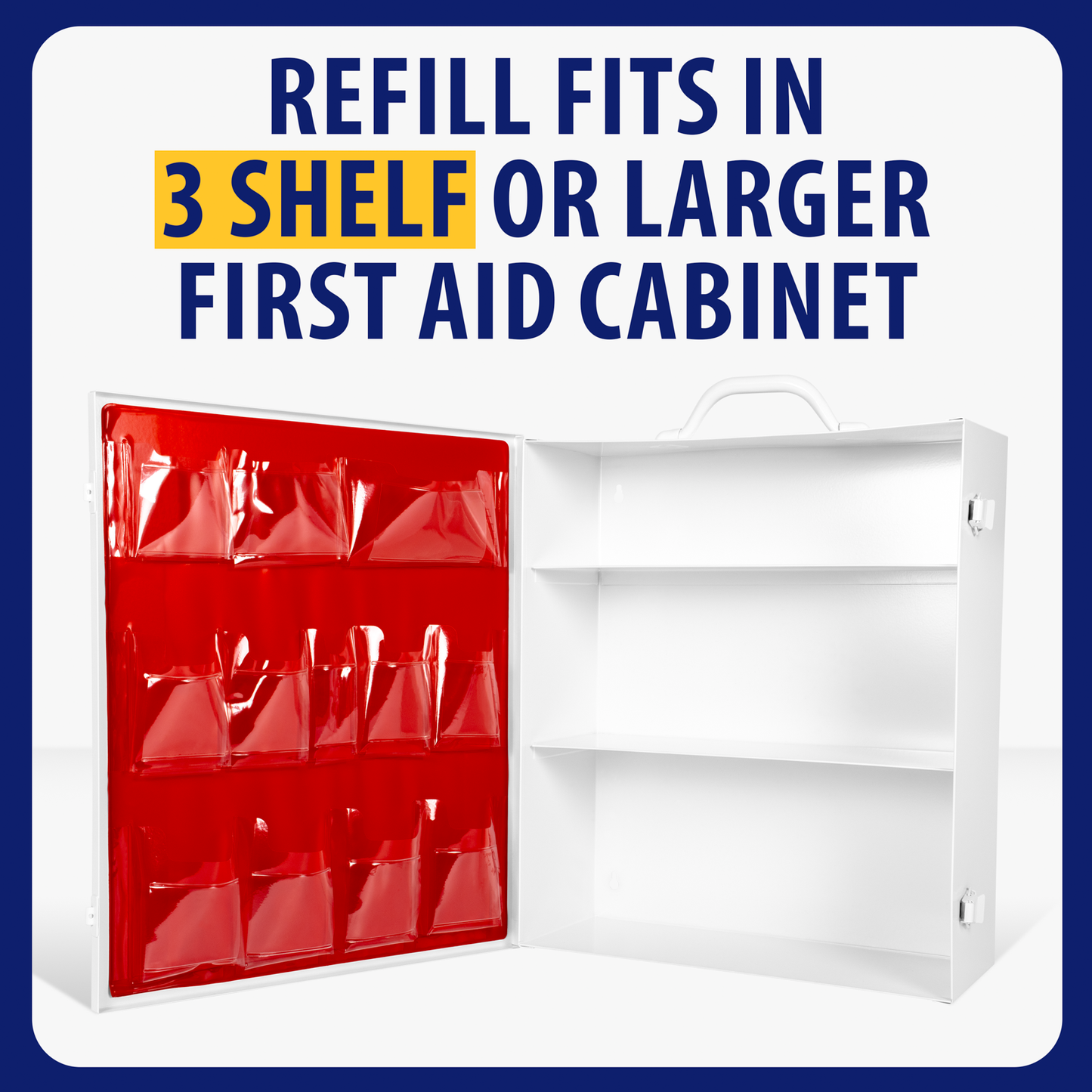 Medium 3 Shelf Workplace First Aid Kit Refill Pack No Medications 417 Piece